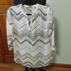 Beautiful Chico baby pink, white & taupe tunic